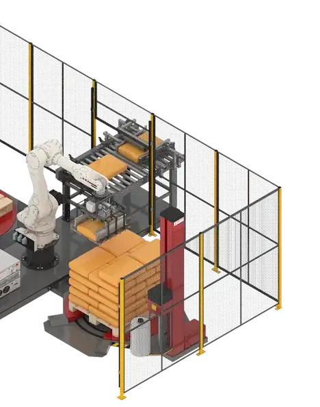 Render paletyzatora do produktów niestabilnych.