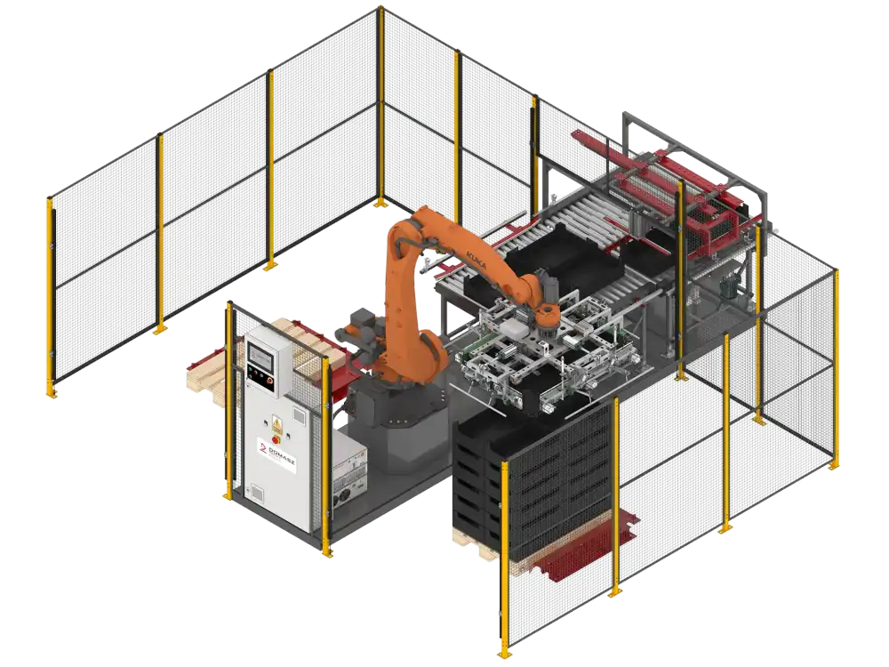 Carton palletizer – automatic stacking on pallet.