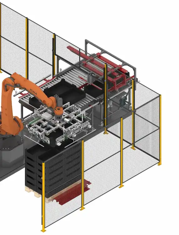 Paletyzator do worków - wizualizacja 3D.