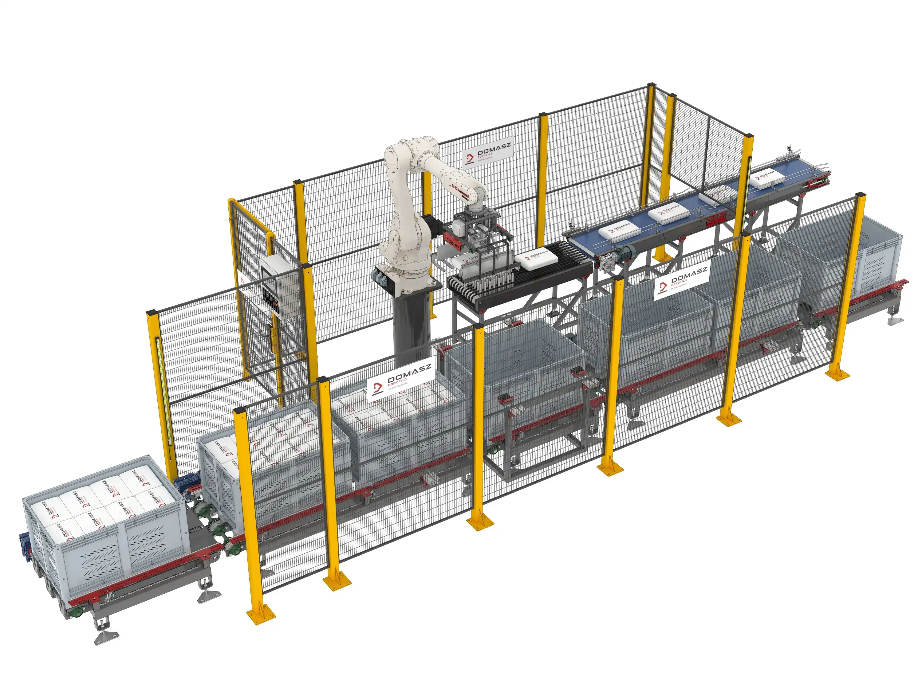 Automatyczne pakowanie warzyw w biny w systemach paletyzacji.