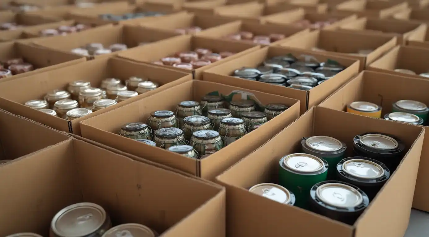 Cans, jars, and cartons – products for the food industry.